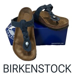 Like New Gizeh Braided Navy Birkenstock Sandals